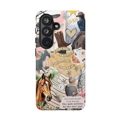 Equestrian Cowgirl Collage Tough Phone Case