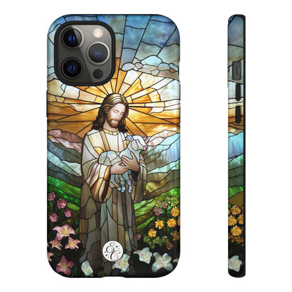 Jesus Holding a Lamb Stained Glass Tough Phone Case
