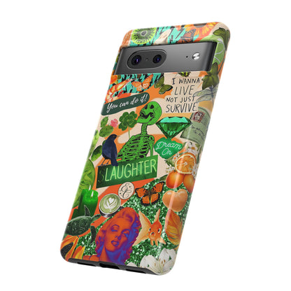 Green and Orange Collage Tough Phone Case