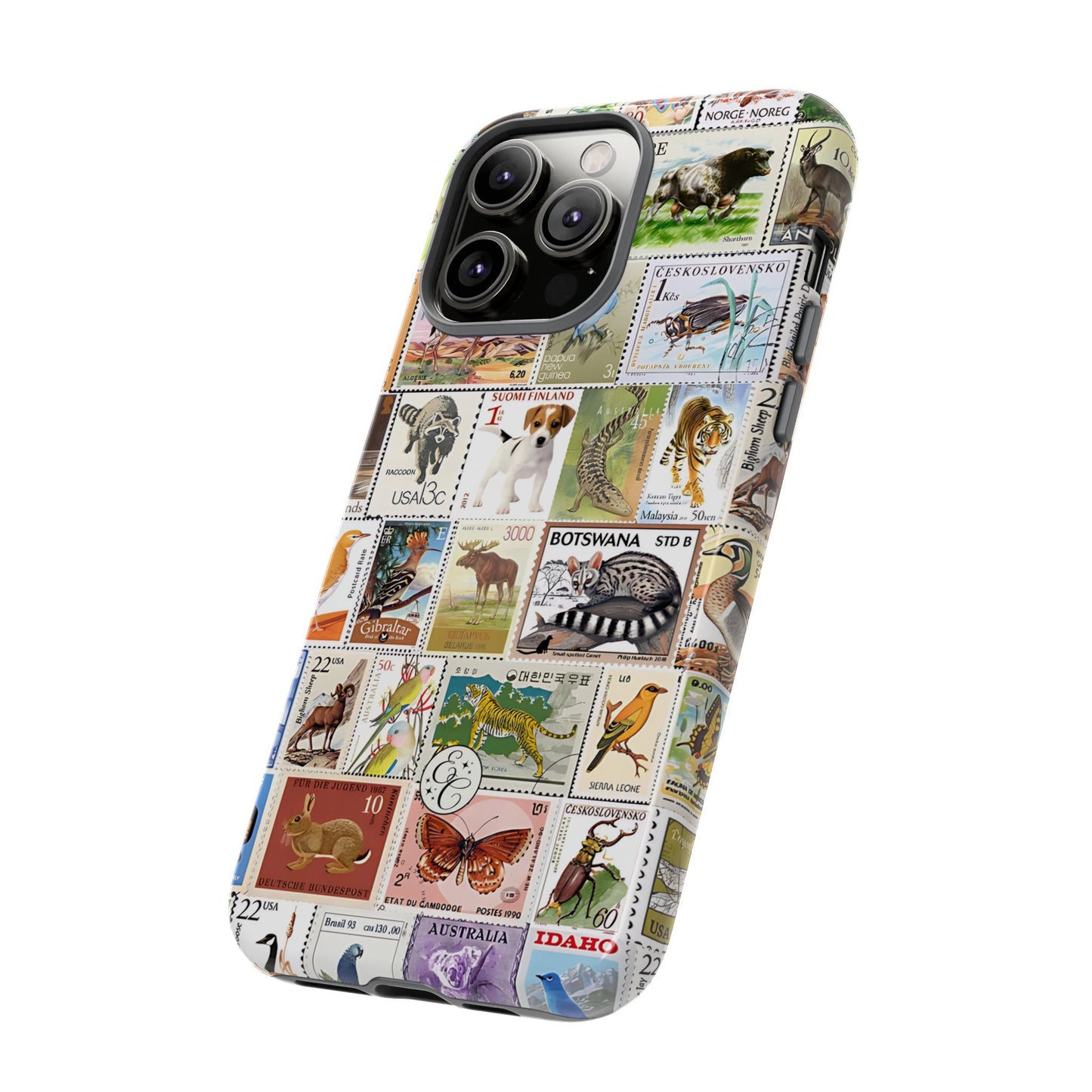 Wildlife Stamp Collage Tough Phone Case