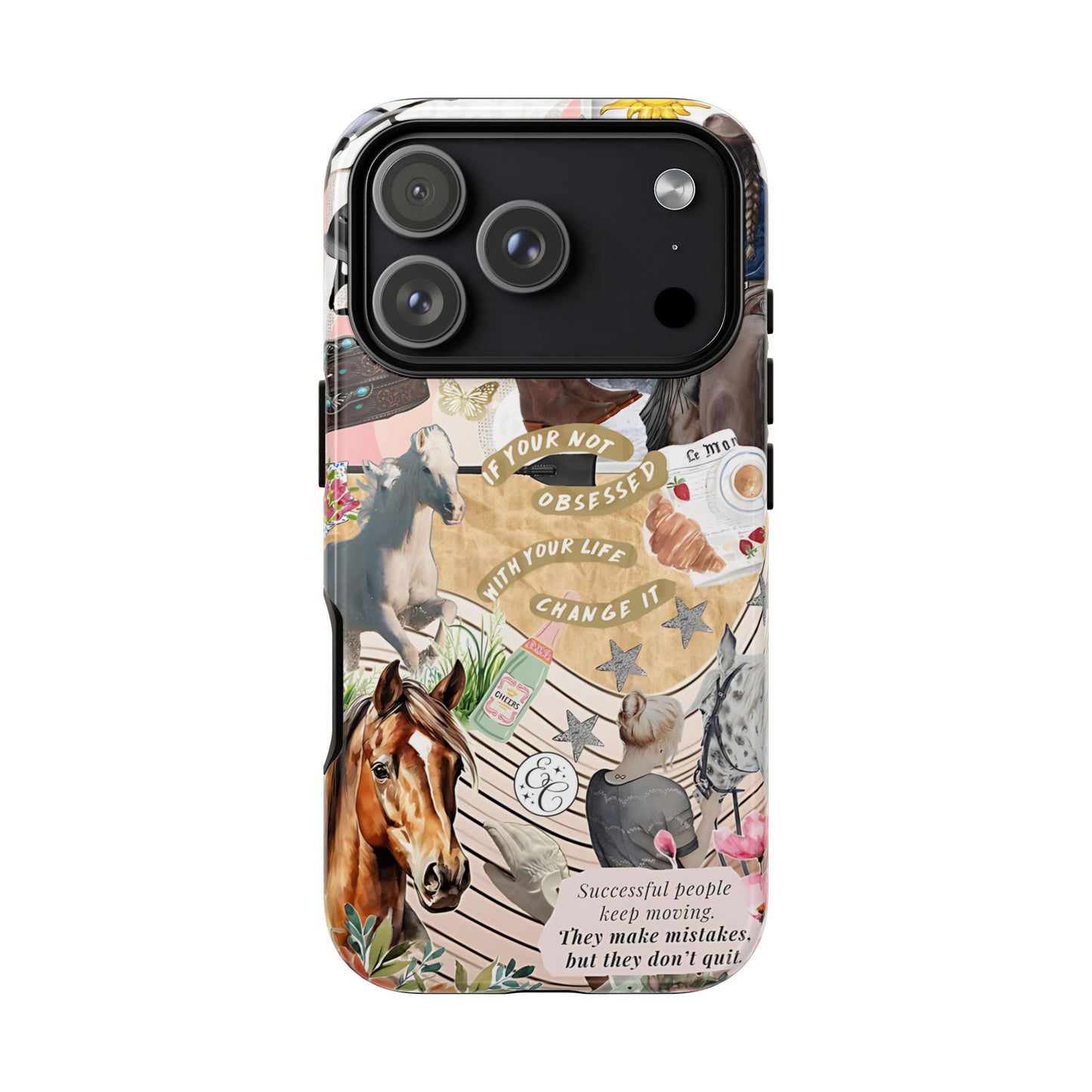 Equestrian Cowgirl Collage Tough Phone Case