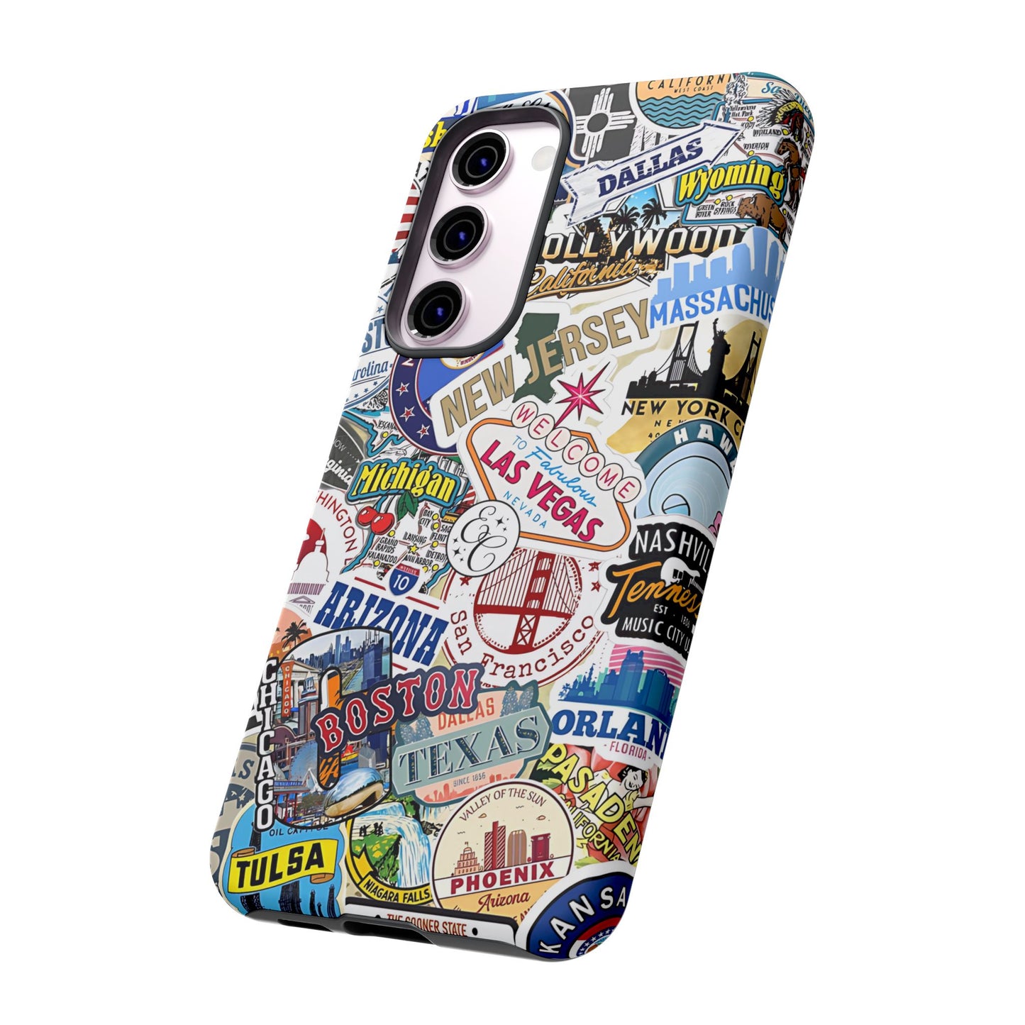 USA Travel Stickers Tough Phone Case