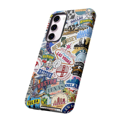 USA Travel Stickers Tough Phone Case