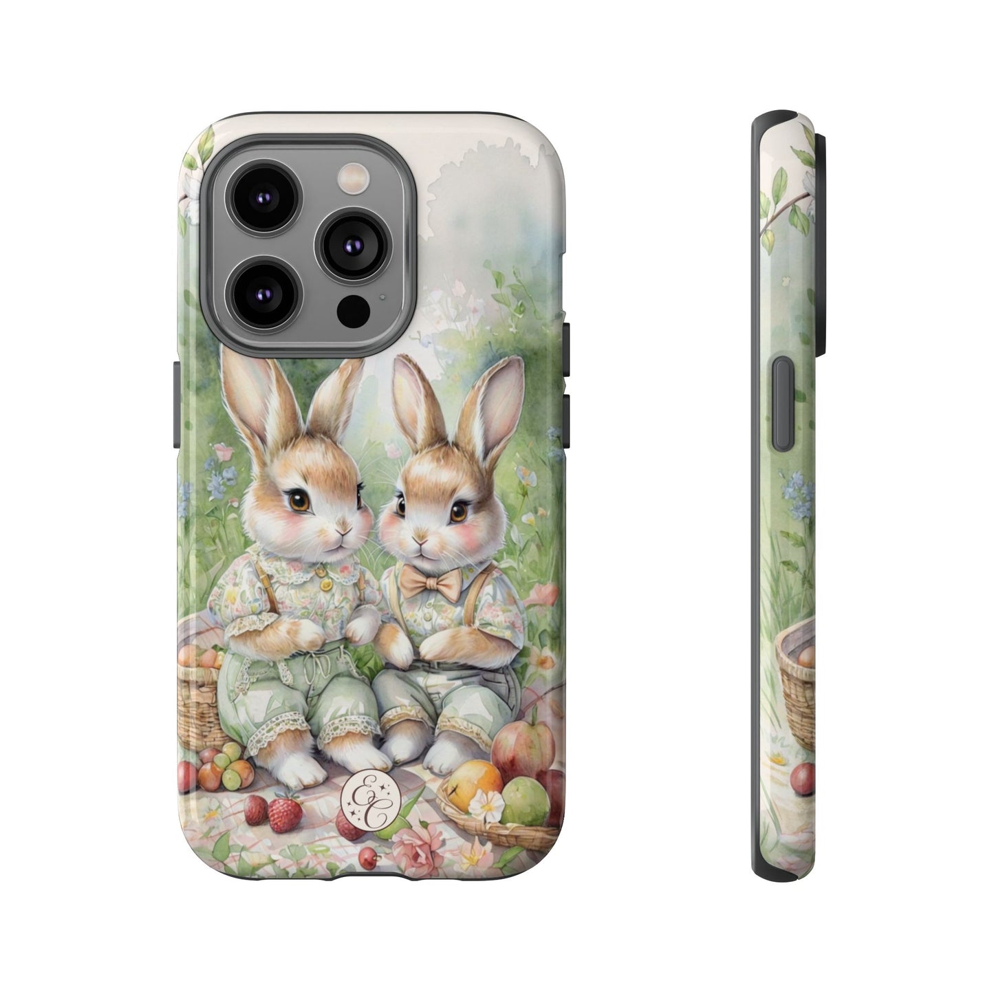 Vintage Bunny Picnic Tough Phone Case