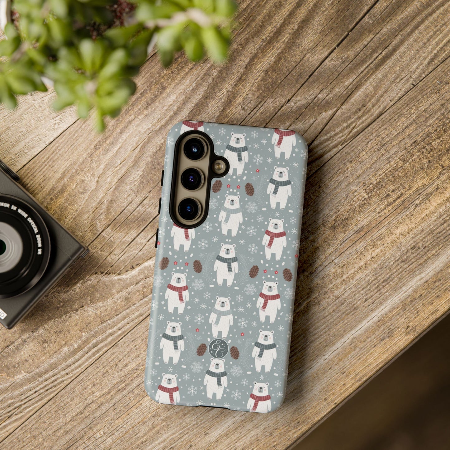 Cute Polar Bear Pattern Tough Phone Case