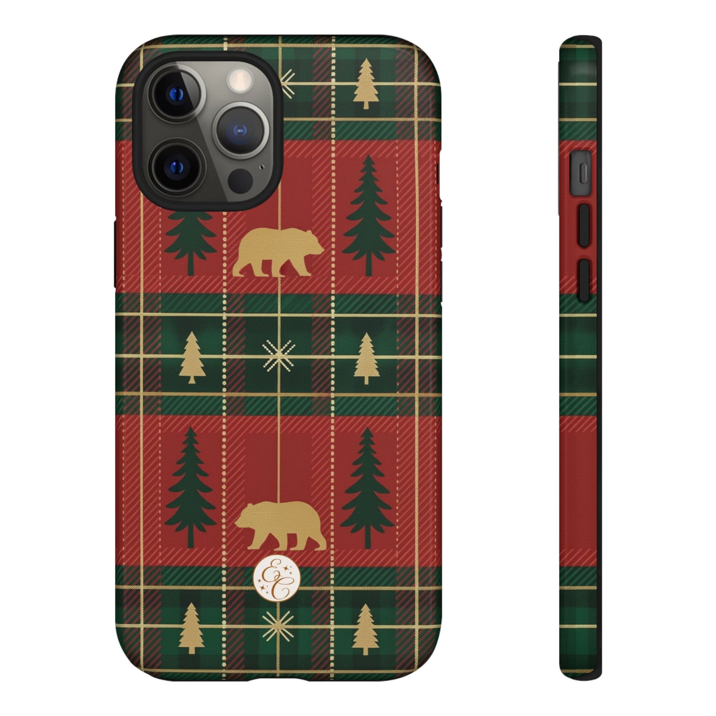 Christmas Bear Plaid Tough Phone Case