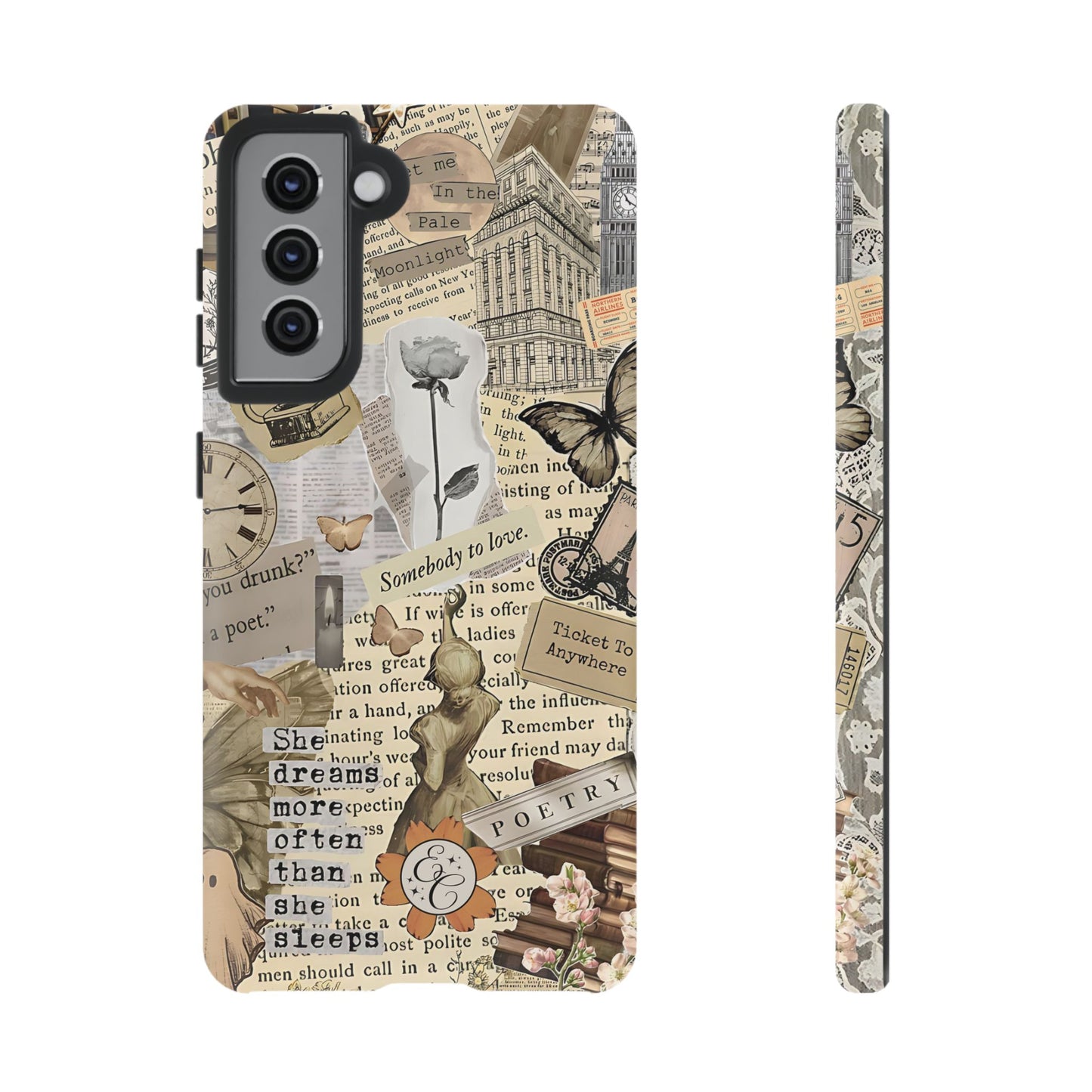 Library Romance Collage Tough Phone Cases