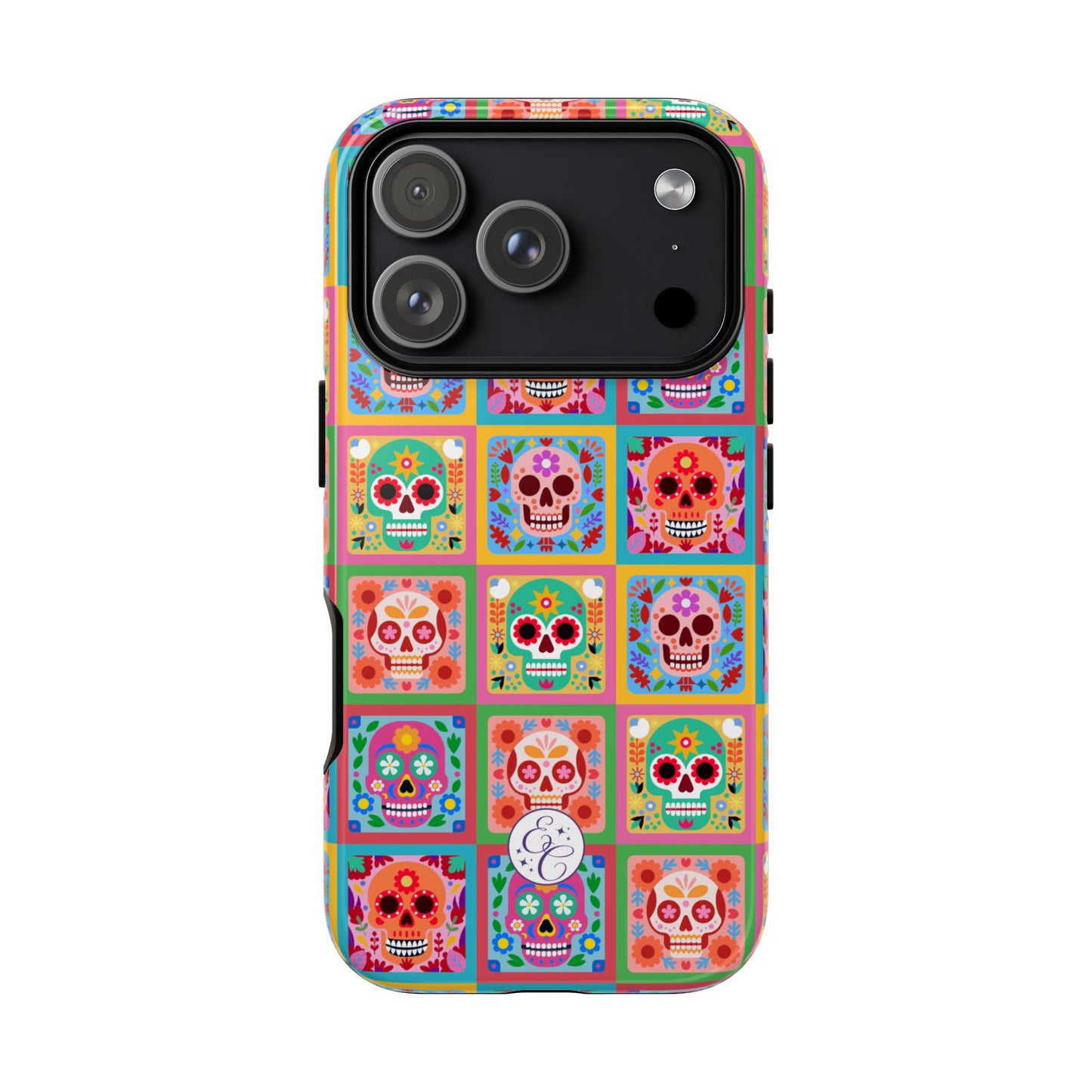 Colorful Sugar Skull Pattern Tough Phone Case