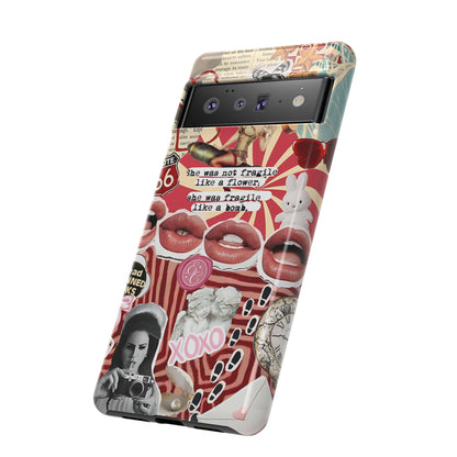 Feminine Aesthetic Retro Collage Tough Phone Case