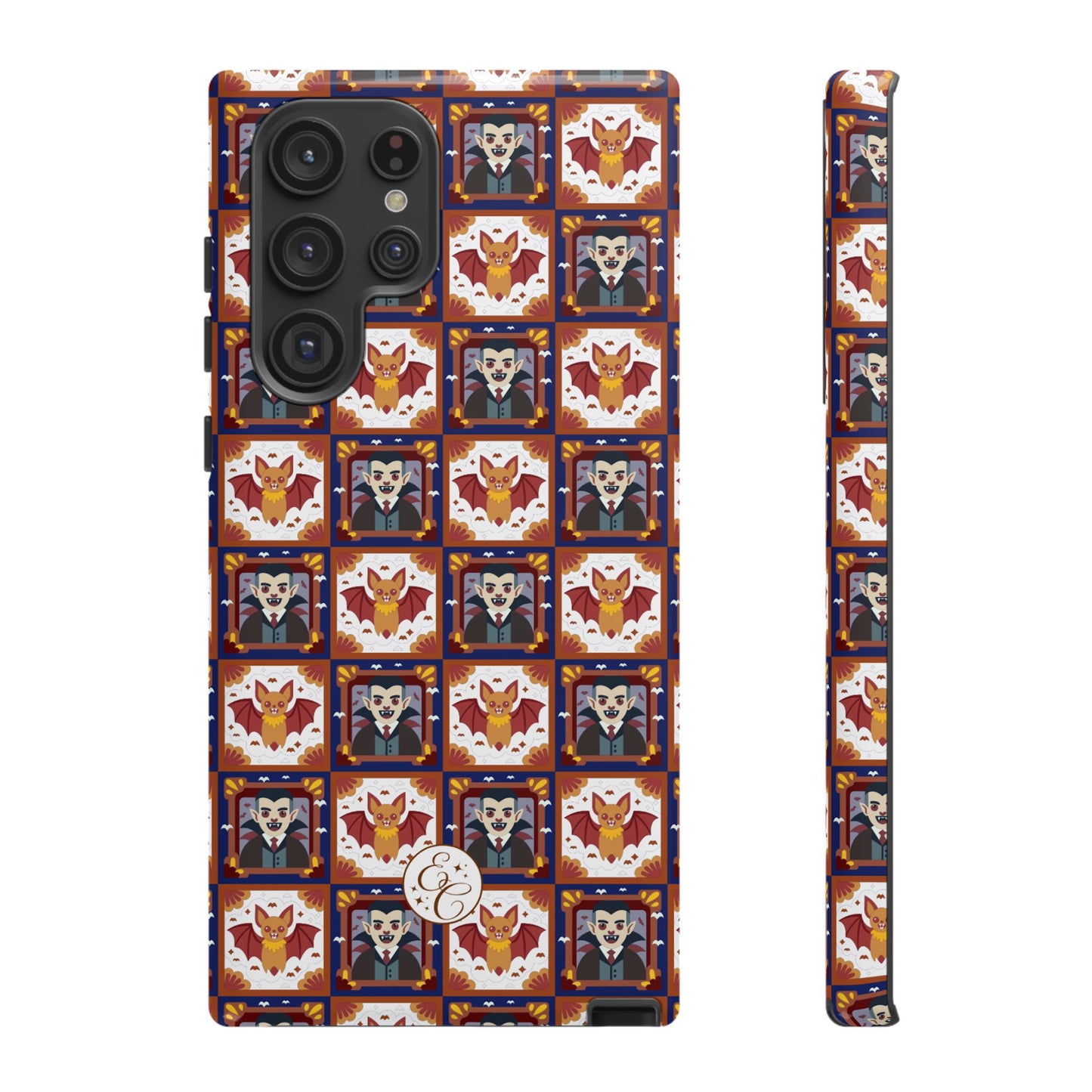 Dracula & Bat Pattern Tough Phone Case