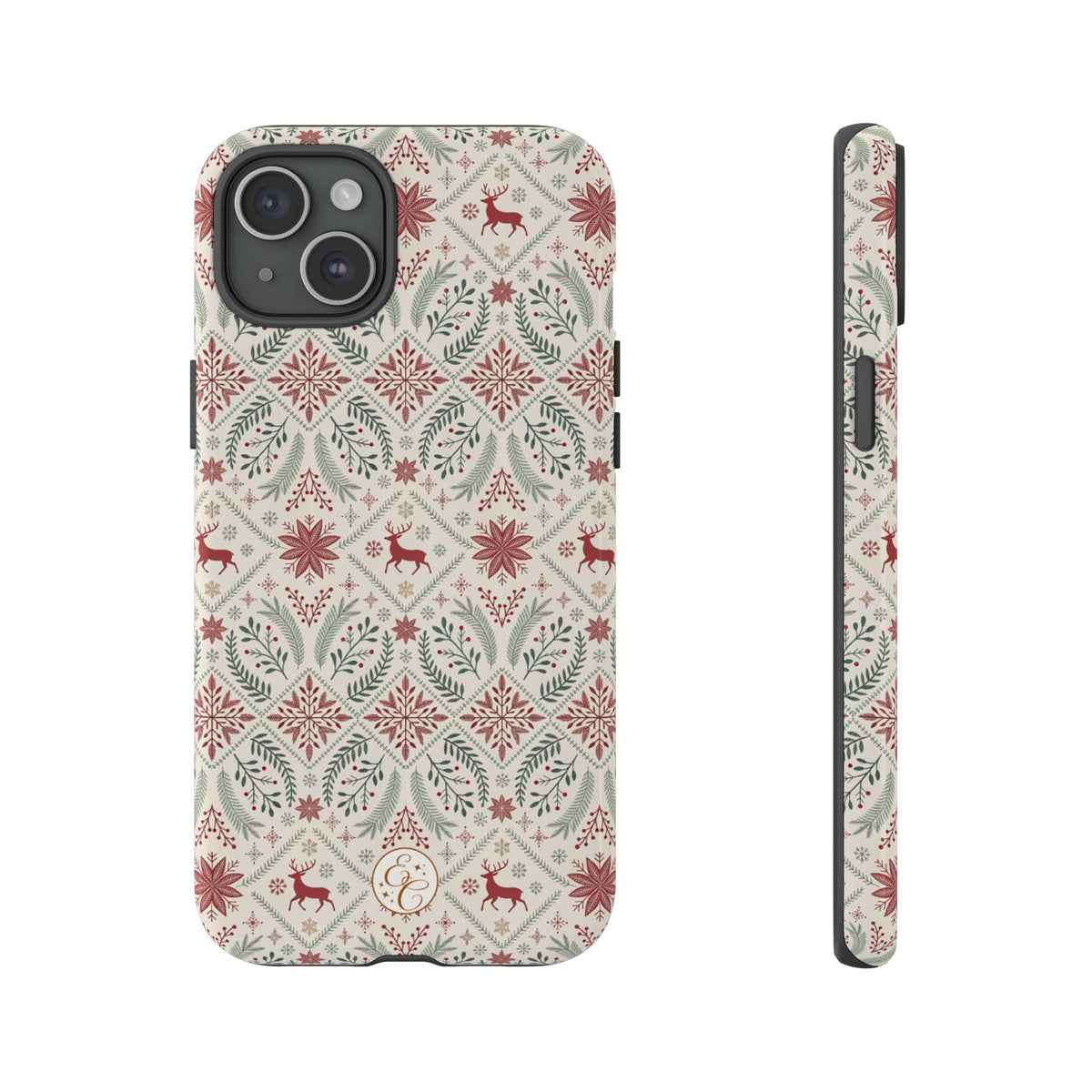 Red Reindeer Christmas Pattern Phone Case