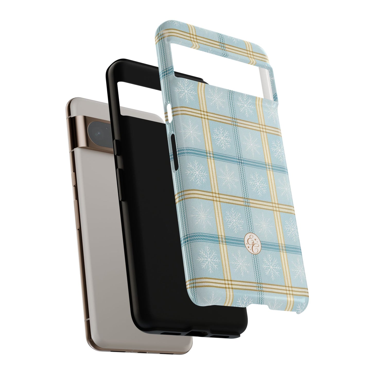 Blue Winter Plaid Tough Phone Case
