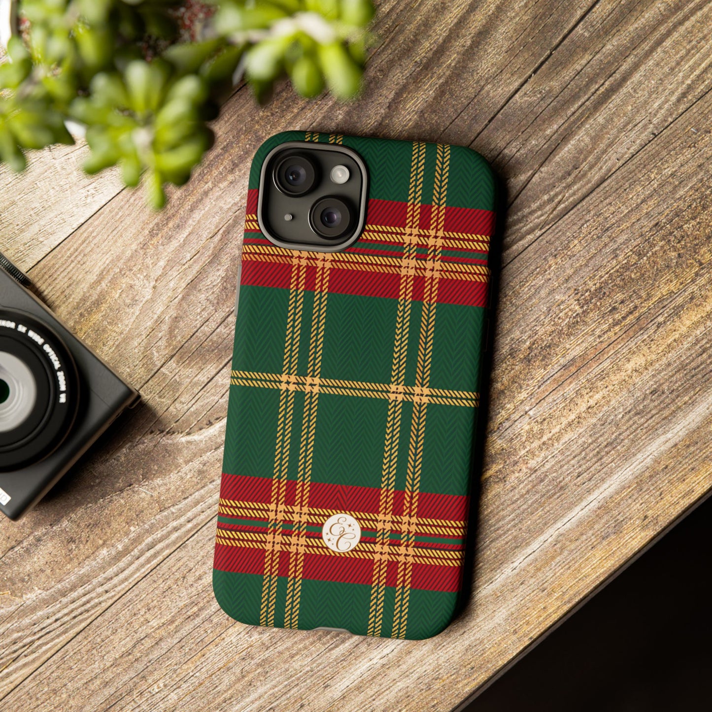 Green Red & Gold Plaid Tough Phone Case