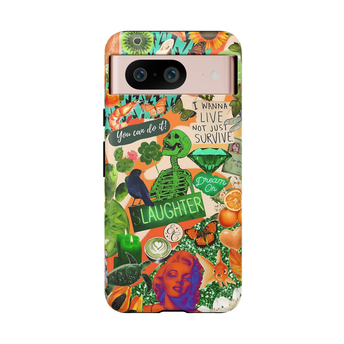 Green and Orange Collage Tough Phone Case