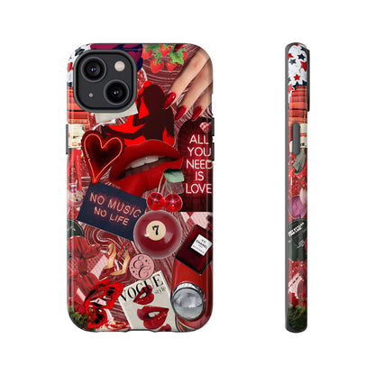 Red Aesthetic Collage Tough Phone Case