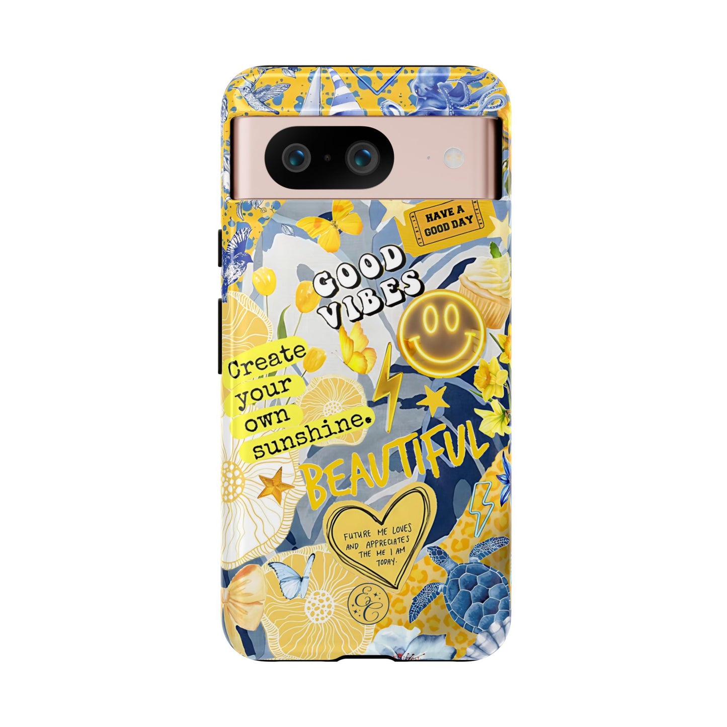 Yellow and Blue Collage Tough Phone Case