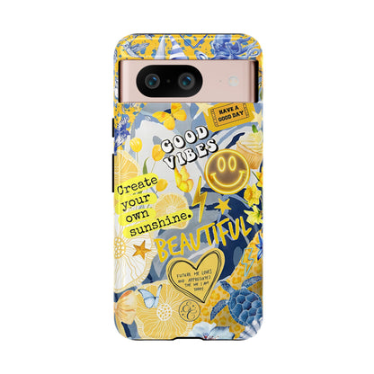 Yellow and Blue Collage Tough Phone Case