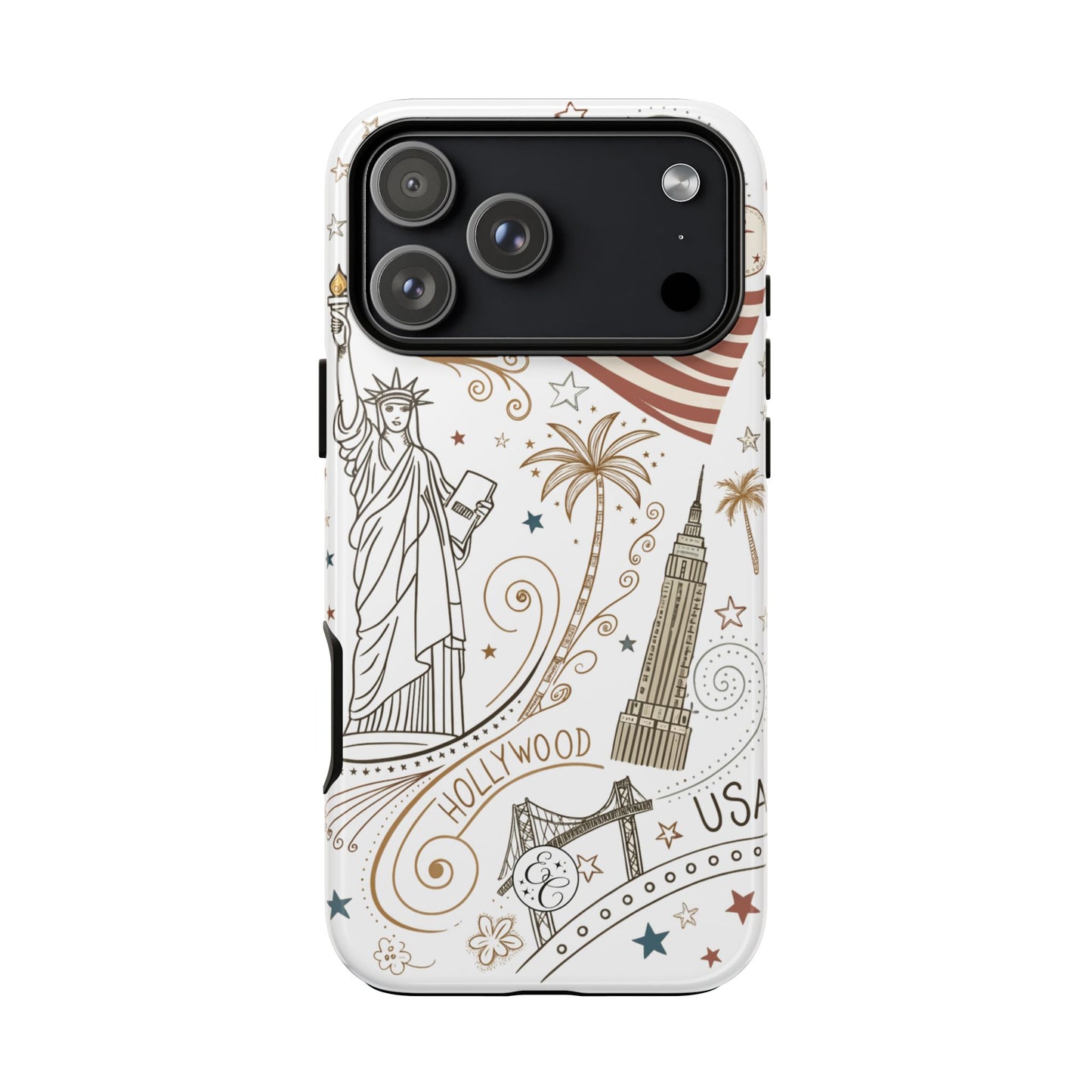 USA Landmarks Boho Doodle Tough Phone Case