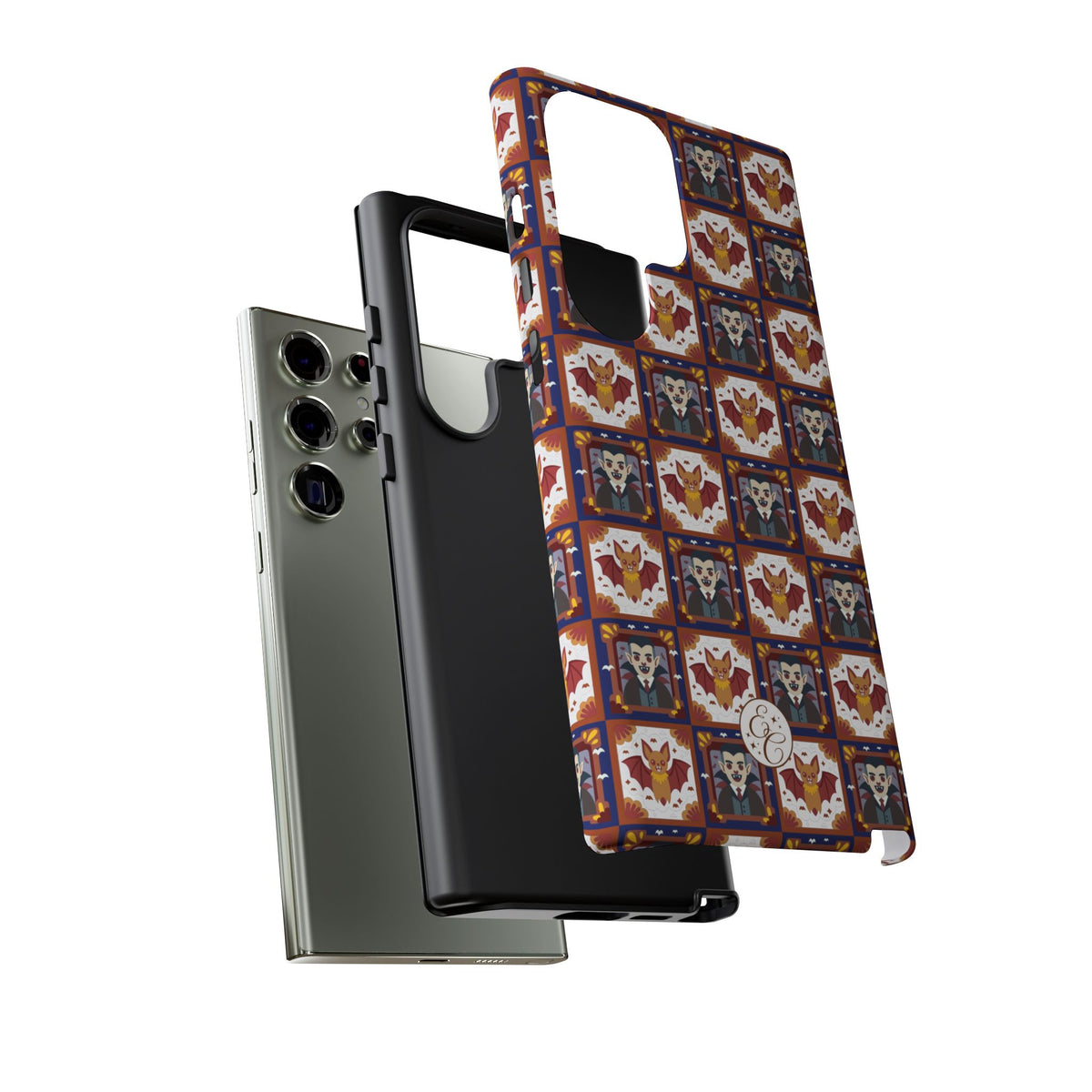 Dracula & Bat Pattern Halloween Phone Case