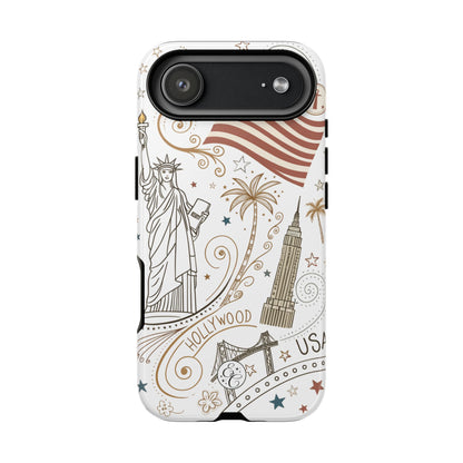 USA Landmarks Boho Doodle Tough Phone Case