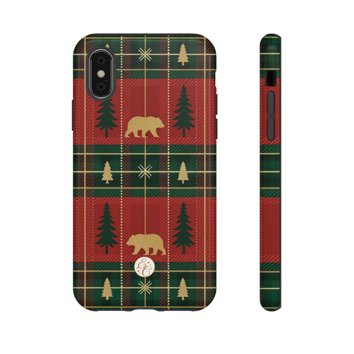 Christmas Bear Plaid Tough Phone Case