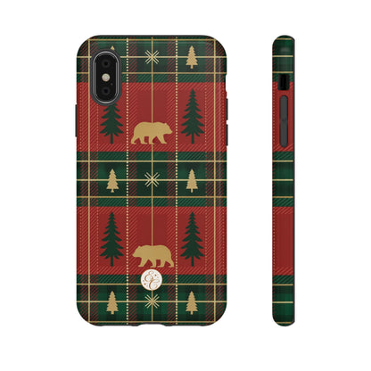 Christmas Bear Plaid Tough Phone Case