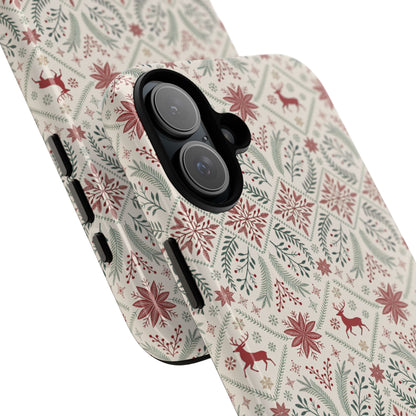 Red Reindeer Christmas Pattern Phone Case