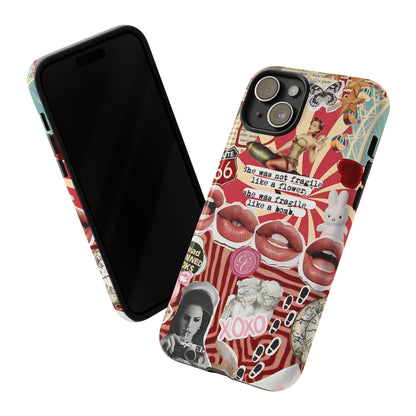 Feminine Aesthetic Retro Collage Tough Phone Case