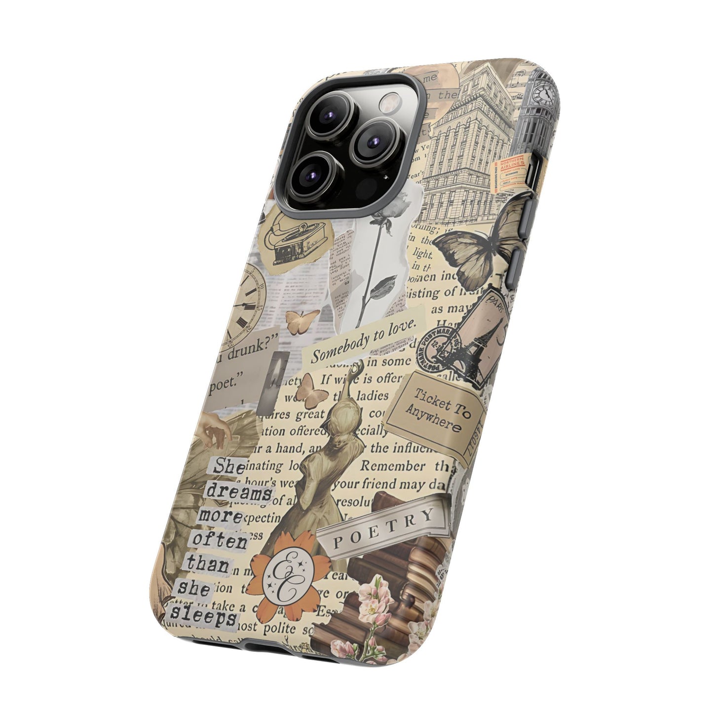 Library Romance Collage Tough Phone Case