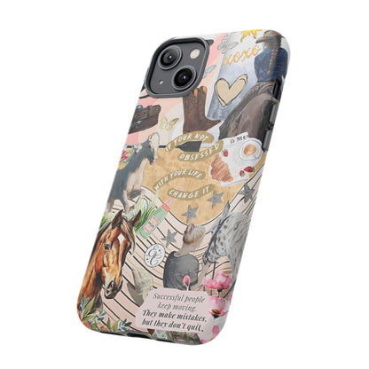 Equestrian Cowgirl Collage Tough Phone Case