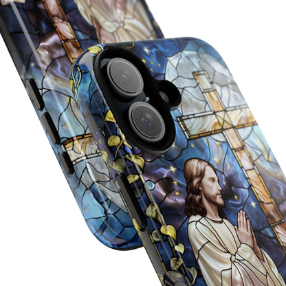 Jesus Praying Stained Glass Tough Phone Case