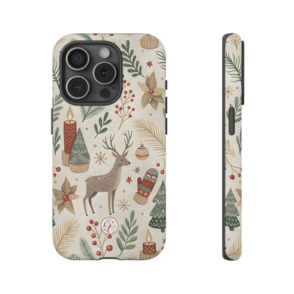 Rustic Christmas Reindeer Tough Phone Case