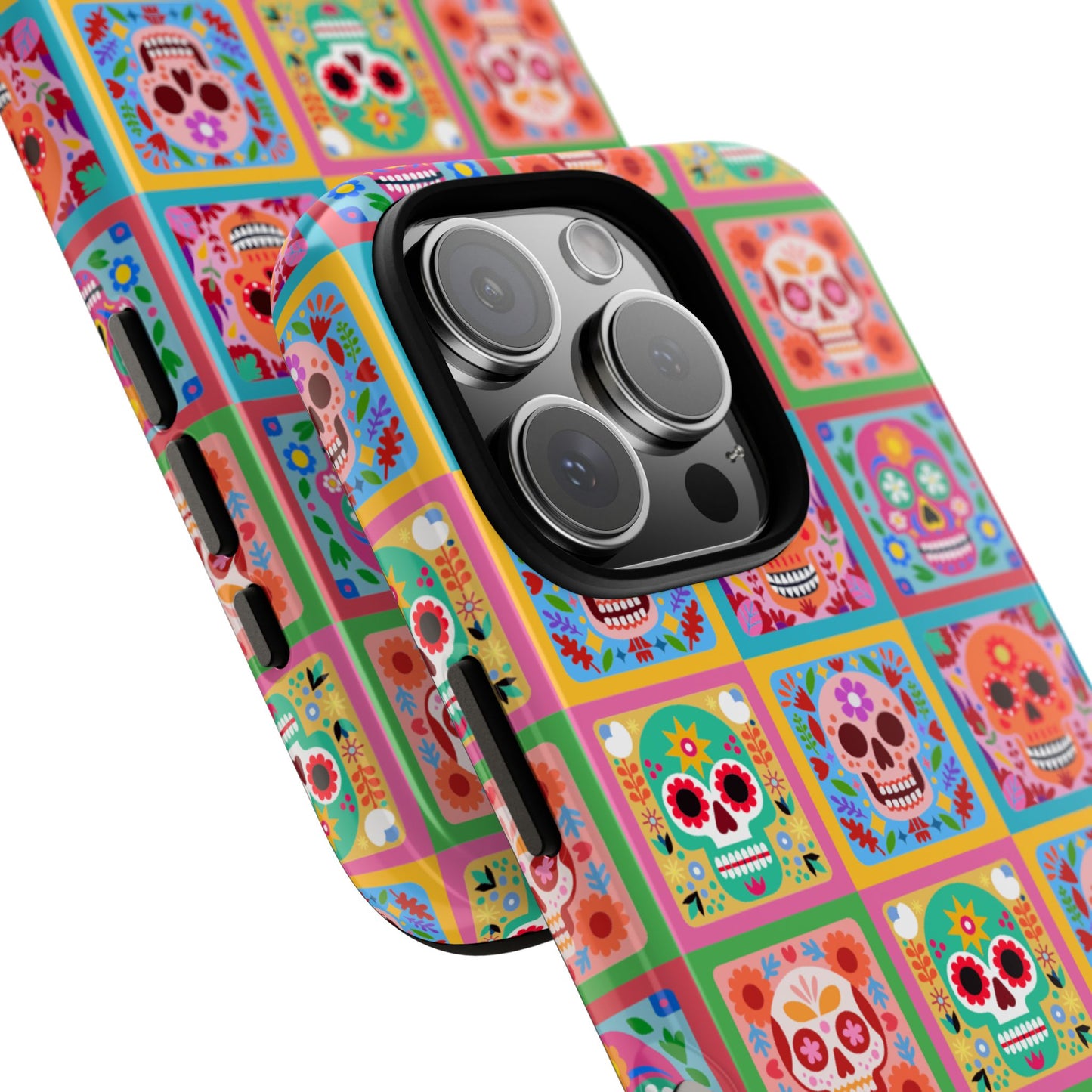 Colorful Sugar Skull Pattern Tough Phone Case