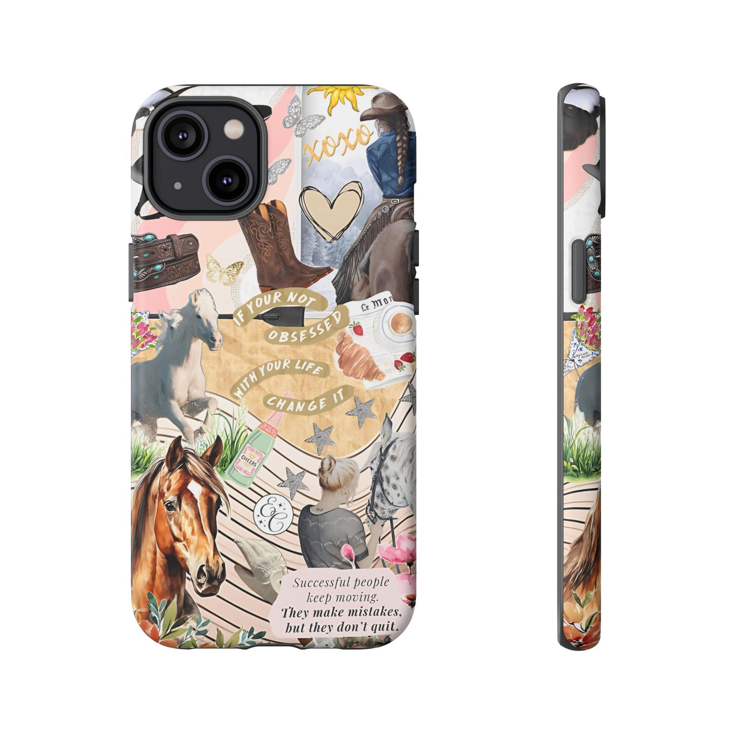 Equestrian Cowgirl Collage Tough Phone Case