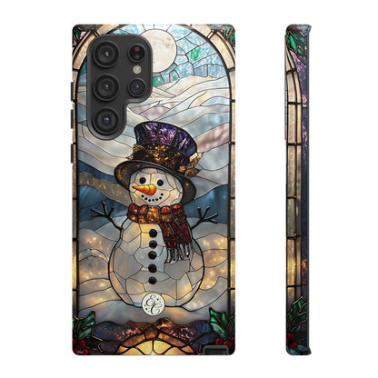 Snowman Stained Glass Tough Phone Case