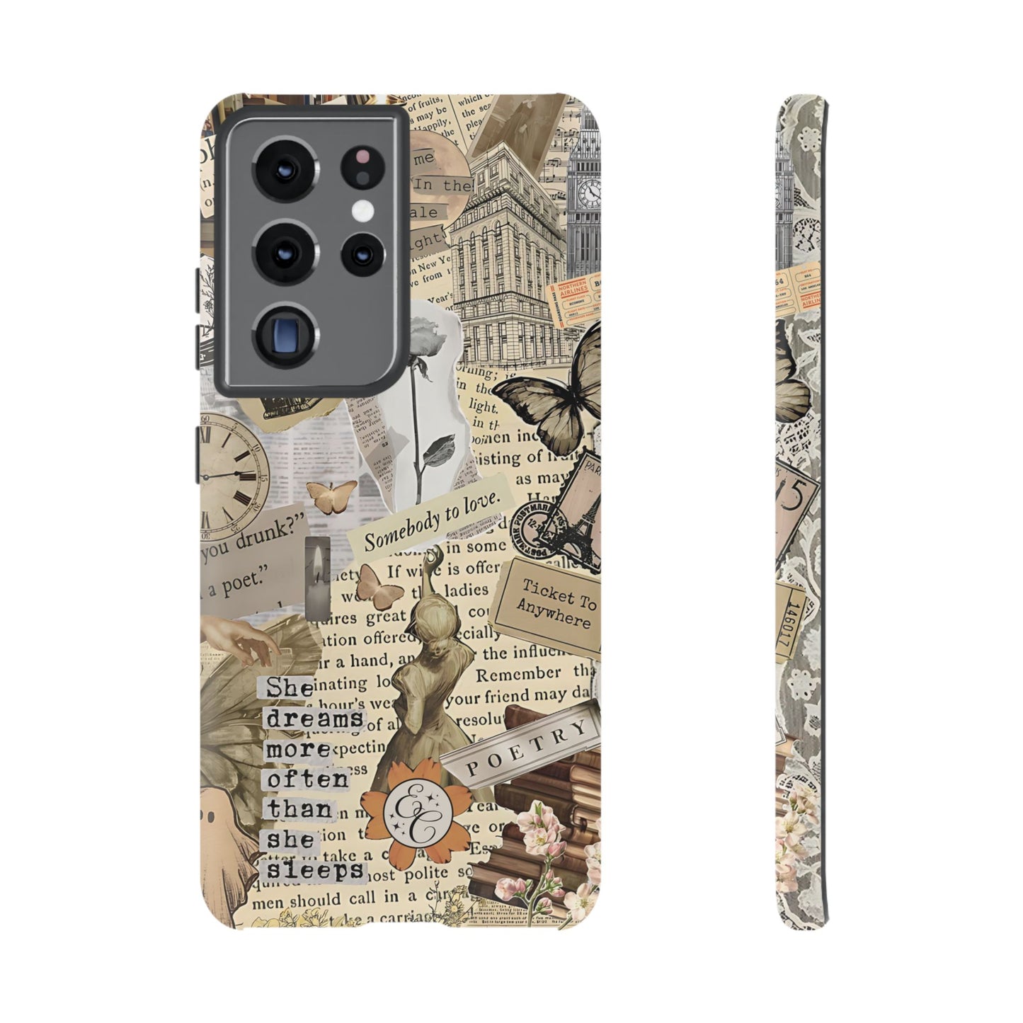 Library Romance Collage Tough Phone Cases