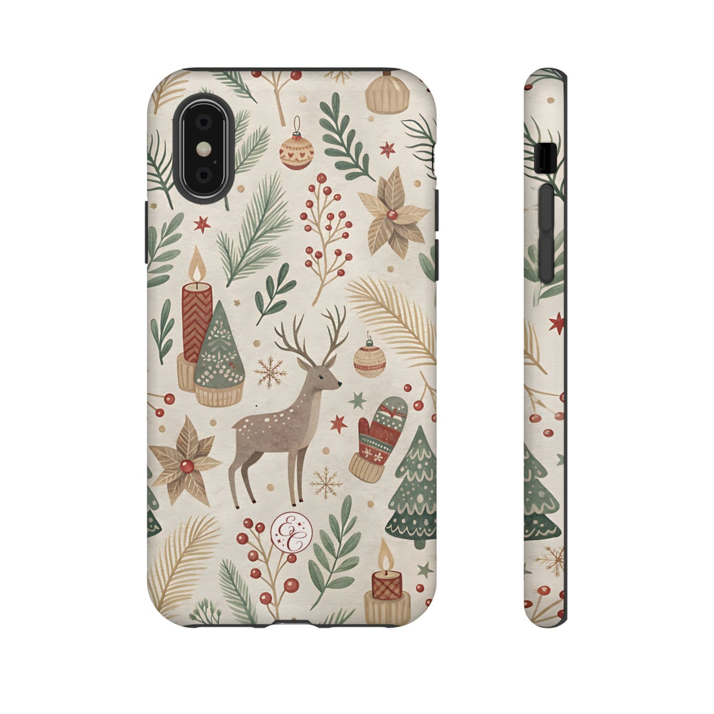 Rustic Christmas Reindeer Tough Phone Case