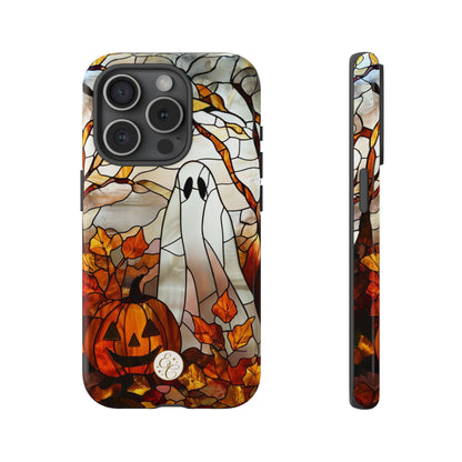 Halloween Ghost & Pumpkin Stained Glass Tough Phone Case