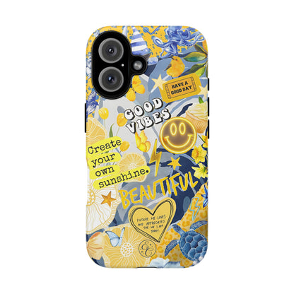 Yellow and Blue Collage Tough Phone Case