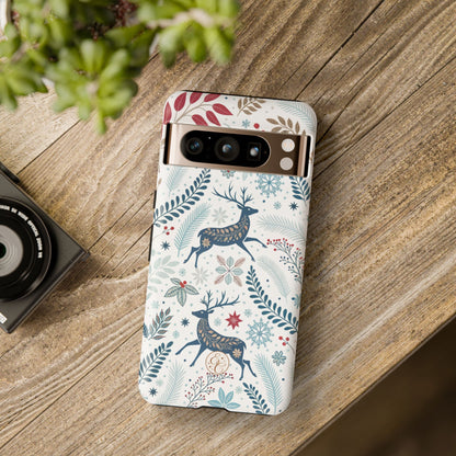 Blue Winter Deer Phone Case