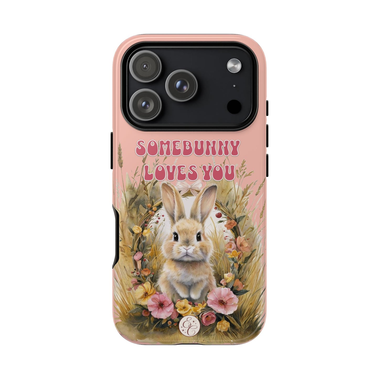 Somebunny Loves You Tough Phone Case - Peach