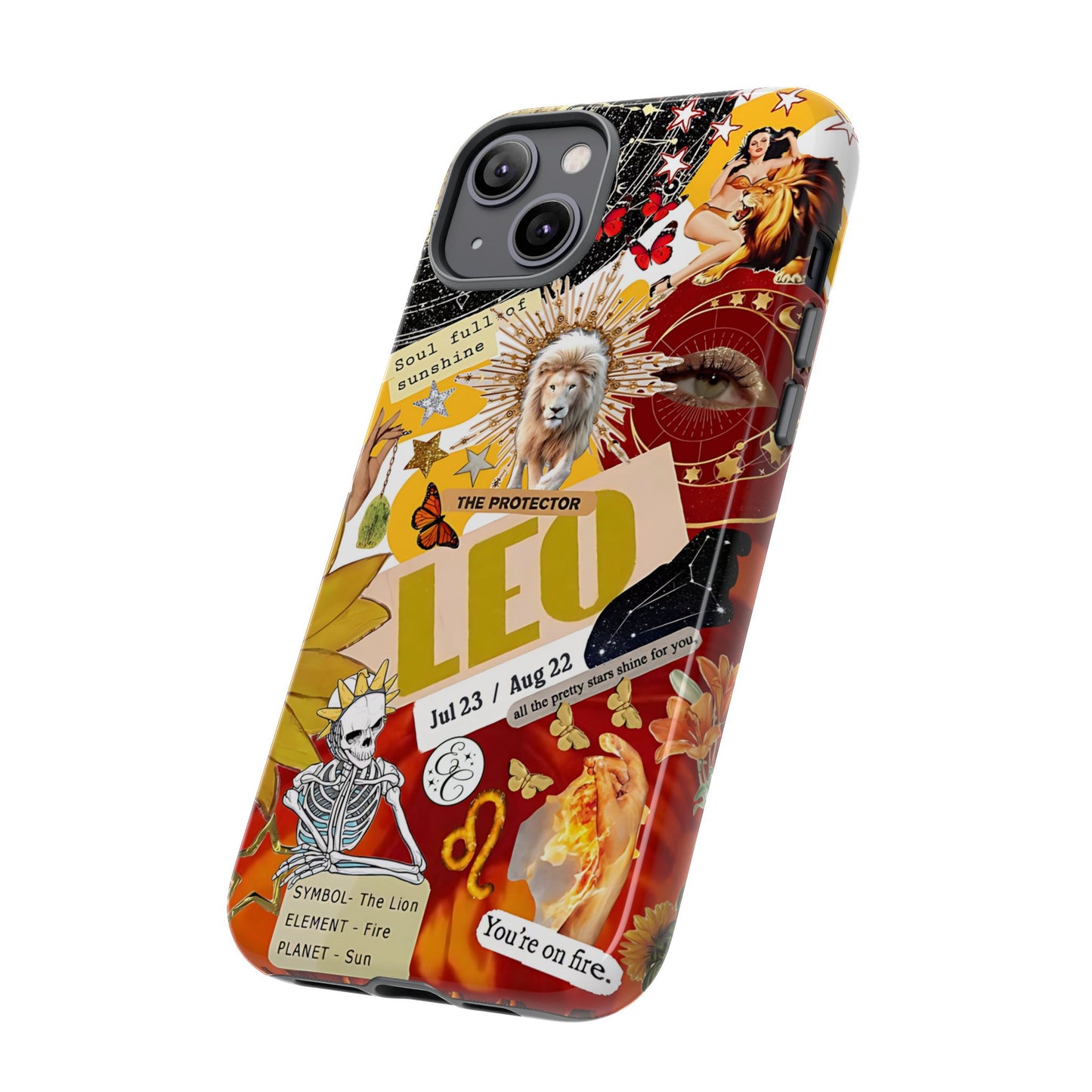 Leo Vintage Zodiac Collage Tough Phone Case