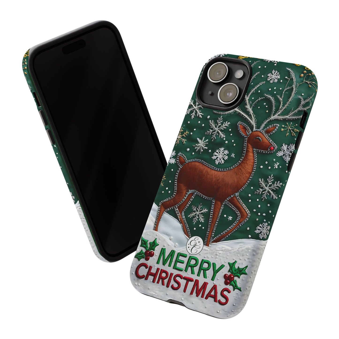 Merry Christmas Reindeer Tough Phone Case