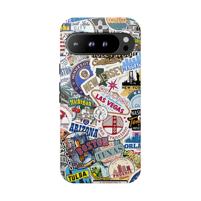 USA Travel Stickers Tough Phone Case