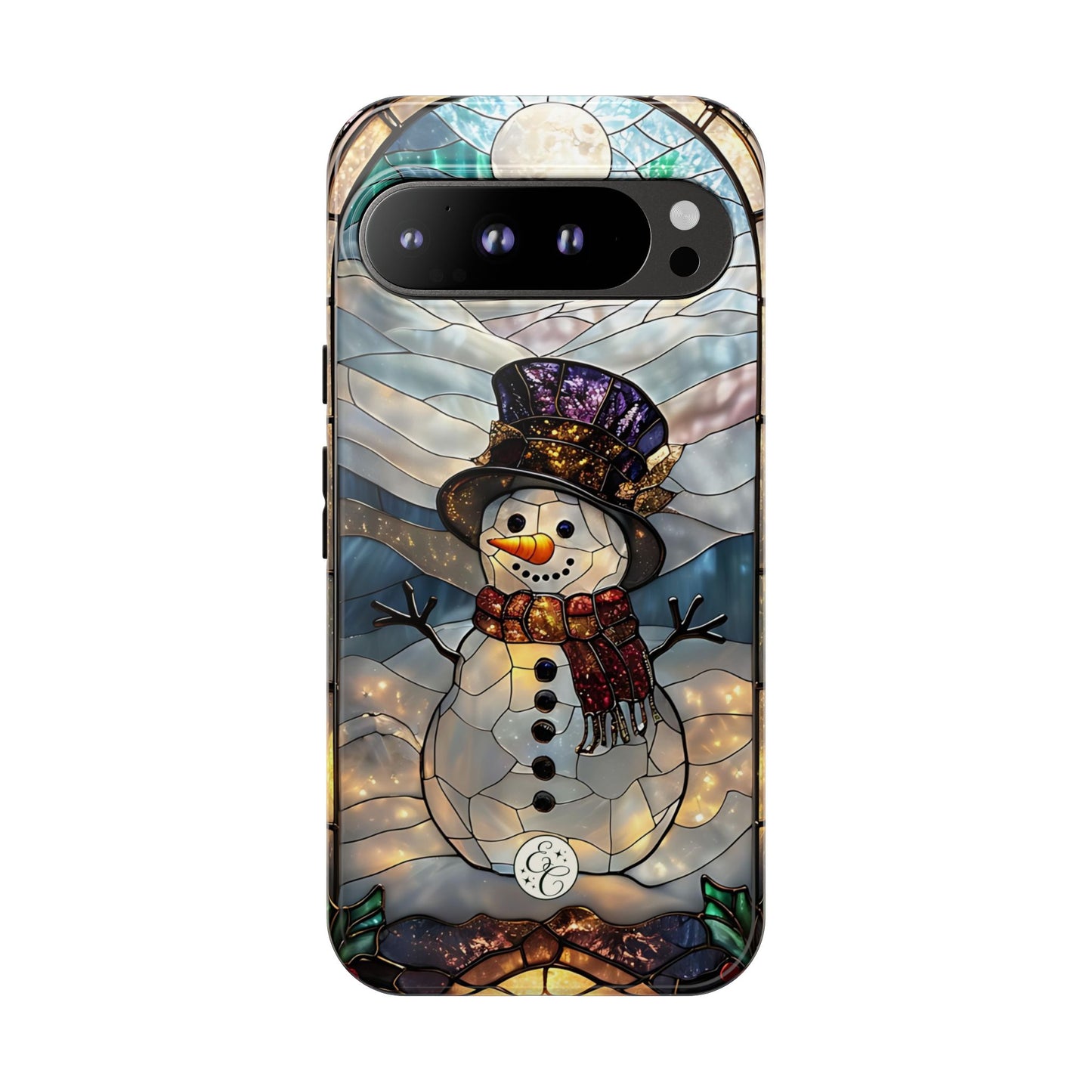Snowman Stained Glass Tough Phone Case
