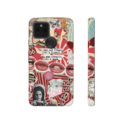 Feminine Aesthetic Retro Collage Tough Phone Case