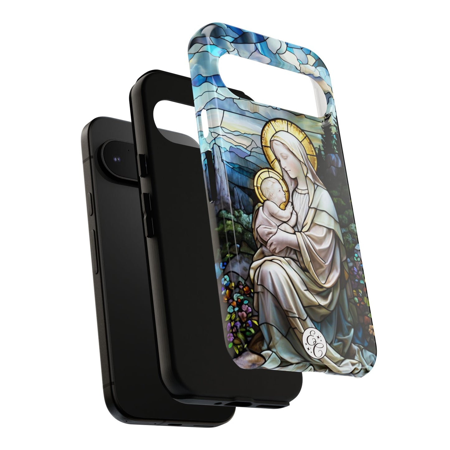 Virgin Mary with Baby Jesus Stained Glass Tough Phone Case