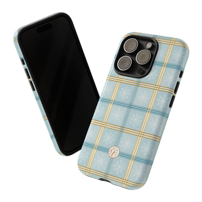 Blue Winter Plaid Tough Phone Case