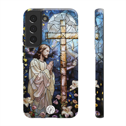 Jesus Praying Stained Glass Tough Phone Case