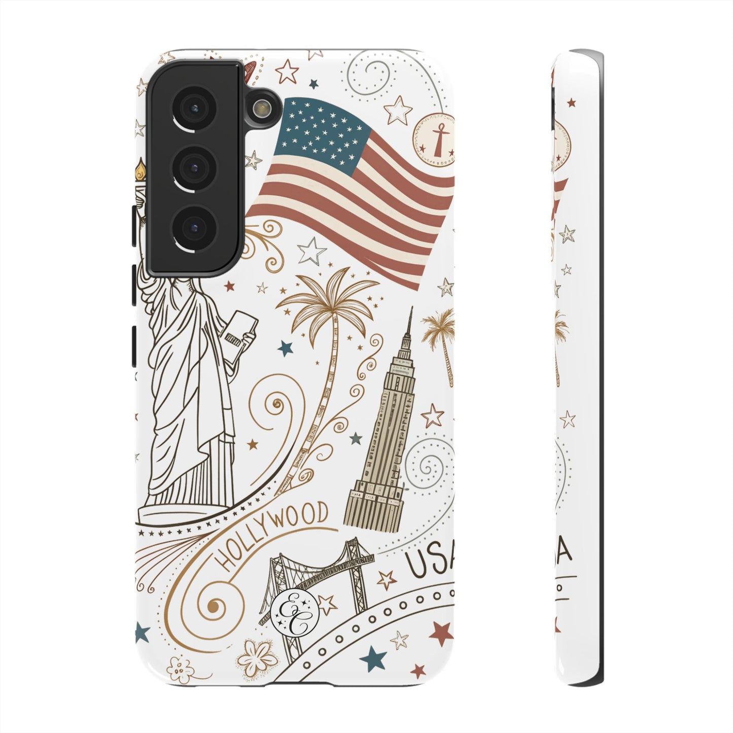USA Landmarks Boho Doodle Tough Phone Case